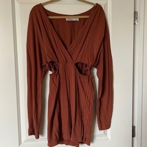 Free People rust dress with cut out